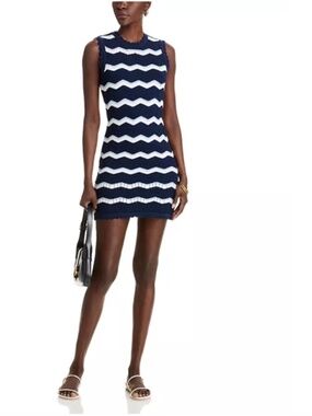 Veronica Beard "Templeton" Sleeveless Stripe Knit Dress